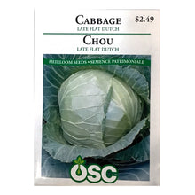 Load image into Gallery viewer, Cabbage - Late Flat Dutch Seeds, OSC
