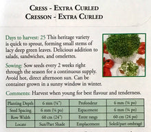 Load image into Gallery viewer, Cress - Cress Extra Curled Seeds, OSC