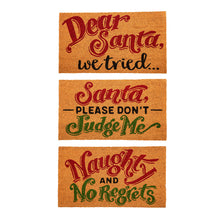 Load image into Gallery viewer, The Naughty List Coir Floor Mat, 3 Asst