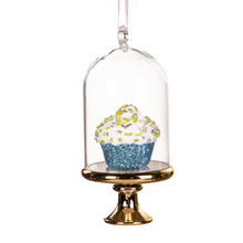 Load image into Gallery viewer, Plastic Cupcake in Cloche Ornament, 3 Asst