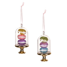 Load image into Gallery viewer, Plastic Macarons in Cloche Ornament, 3 Asst