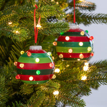 Load image into Gallery viewer, Ceramic LED Round Ornaments,3in, 2 Asst