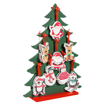 Load image into Gallery viewer, Wood Christmas Character Ornaments, 4in, 8 Asst