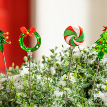 Load image into Gallery viewer, Glass Christmas Plant Picks, 4 Asst