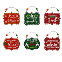 Load image into Gallery viewer, Wood Christmas Sign, 6 Asst
