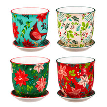 Load image into Gallery viewer, Ceramic Christmas Mini Pot, 3.5in, 4 Asst