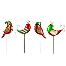 Load image into Gallery viewer, Metal Christmas Bird Stake, 4 Asst