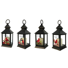 Load image into Gallery viewer, Christmas Cardinal Metal Lanterns, 4 Asst