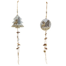 Load image into Gallery viewer, Deer W/Silver Tree Ornament, 2 Asst