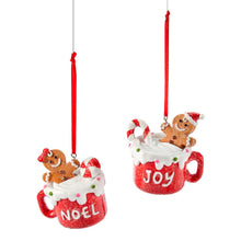 Load image into Gallery viewer, Gingerbread in Mug Ornament, 2 Asst