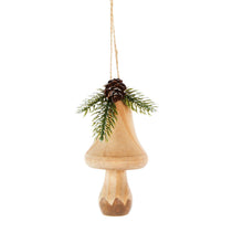 Load image into Gallery viewer, Wood Mushroom Ornament, 3 Asst