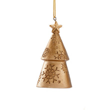 Load image into Gallery viewer, Gold Christmas Tree Ornament, 3 Asst