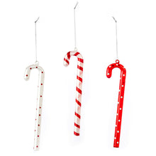 Load image into Gallery viewer, Glass Candy Cane Ornament, 3 Asst
