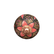 Load image into Gallery viewer, Tranquillo Furniture Knob, Orange Flower &amp; Dots
