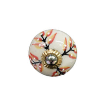 Load image into Gallery viewer, Tranquillo Furniture Knob, Tan w/Red Leaves
