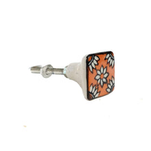 Load image into Gallery viewer, Tranquillo Furniture Knob, Orange Tile Square