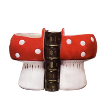 Load image into Gallery viewer, Ceramic Mushroom Bookend Planters, Set of 2
