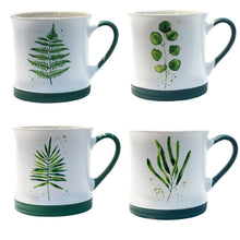 Load image into Gallery viewer, White Ceramic Mug with Plant, 4 Asst, Rslee