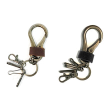Load image into Gallery viewer, Metal with Leather Band Keychain, 2 Asst