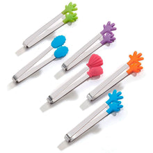 Load image into Gallery viewer, Mini Tongs w/Silicone Tips, 5 Asst