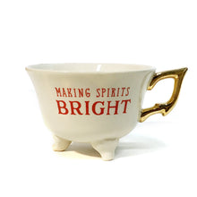 Load image into Gallery viewer, ROUND 6OZ. STONEWARE FOOTED TEACUP w/ HOLI