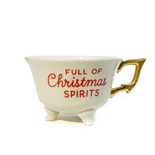 Load image into Gallery viewer, ROUND 6OZ. STONEWARE FOOTED TEACUP w/ HOLI