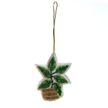 Load image into Gallery viewer, Cotton & Glass Beaded Potted Plant Ornament w/ Emb
