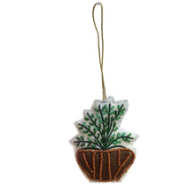 Load image into Gallery viewer, Cotton & Glass Beaded Potted Plant Ornament w/ Emb