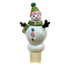 Load image into Gallery viewer, Resin Snowman Bottle Stopper;Multicolor