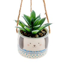 Load image into Gallery viewer, Hanging Faux Succulent Planter, Characters 4 Asst