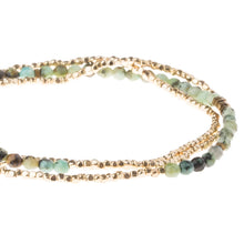Load image into Gallery viewer, Delicate Stone Wrap Bracelet, African Turquoise