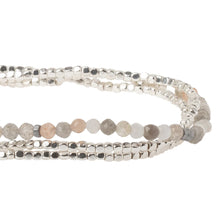 Load image into Gallery viewer, Delicate Stone Wrap Bracelet, Moon Stone