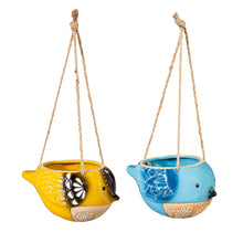 Load image into Gallery viewer, Planter, Ceramic, Hanging Chirpy Birds