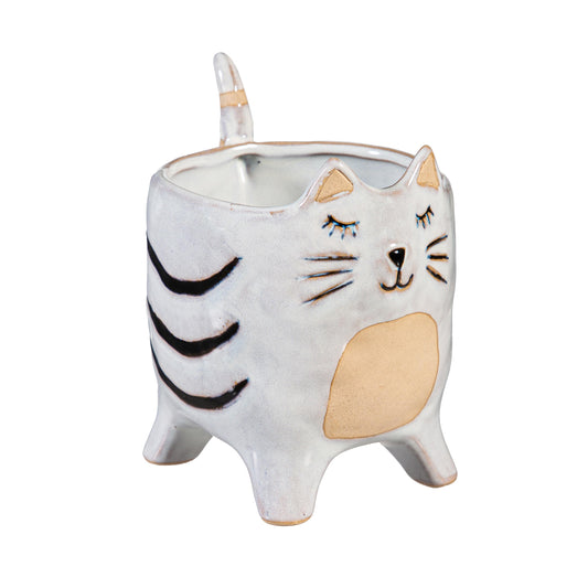 Ceramic Cat Planter 8.8"x 6.7"x 5.6"