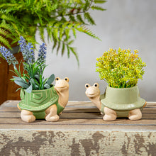 Load image into Gallery viewer, Ceramic Turtle Planter 3.94"x 5.9"x 3.46"