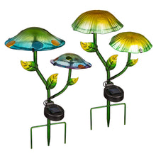 Load image into Gallery viewer, 16in Solar Garden Stake, Glass Mushroom