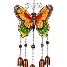 Load image into Gallery viewer, Glass Butterfly Wind Chime With Bells 3 Assorted