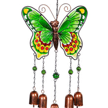 Load image into Gallery viewer, Glass Butterfly Wind Chime With Bells 3 Assorted