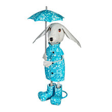 Load image into Gallery viewer, Metal Raincoat Dog With Umbrella 16in