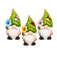 Load image into Gallery viewer, Terracotta Gnome With Leaf Head Statue, 3 Assorted