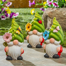 Load image into Gallery viewer, Terracotta Gnome With Leaf Head Statue, 3 Assorted