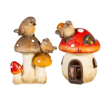 Load image into Gallery viewer, Resin Bird Sitting on Mushroom, 2 Assorted