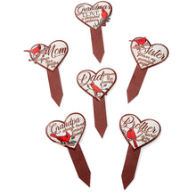 Load image into Gallery viewer, Metal Heart Sign Plant Pick, Memorial Themed, 6Ast