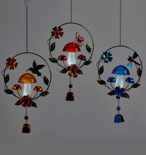Load image into Gallery viewer, Solar Mushroom Bell Chime, 3 Asst