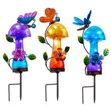 Load image into Gallery viewer, Solar Mushroom Stake, 3 Asst