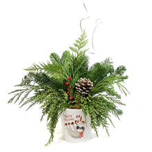 Load image into Gallery viewer, Christmas Planter, White Pot, Christmas Greeting
