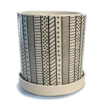 Load image into Gallery viewer, 7in Ceramic Planter, Black/White Pattern, 2 Ast