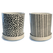 Load image into Gallery viewer, 7in Ceramic Planter, Black/White Pattern, 2 Ast