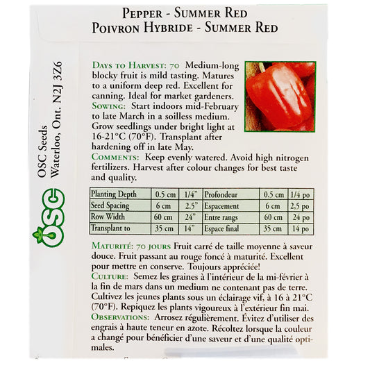 OSC, Pepper, Summer Red Seeds