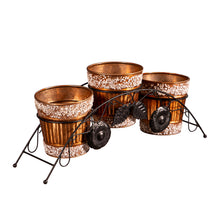 Load image into Gallery viewer, Metal Planters with Stone Embelishments and Stand